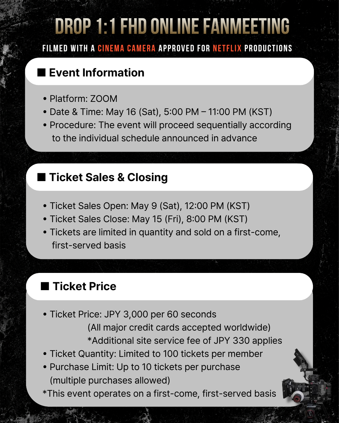 DROP 'JU SUNG'  1:1 FHD ONLINE FAN MEETING(5/16_PM5~)