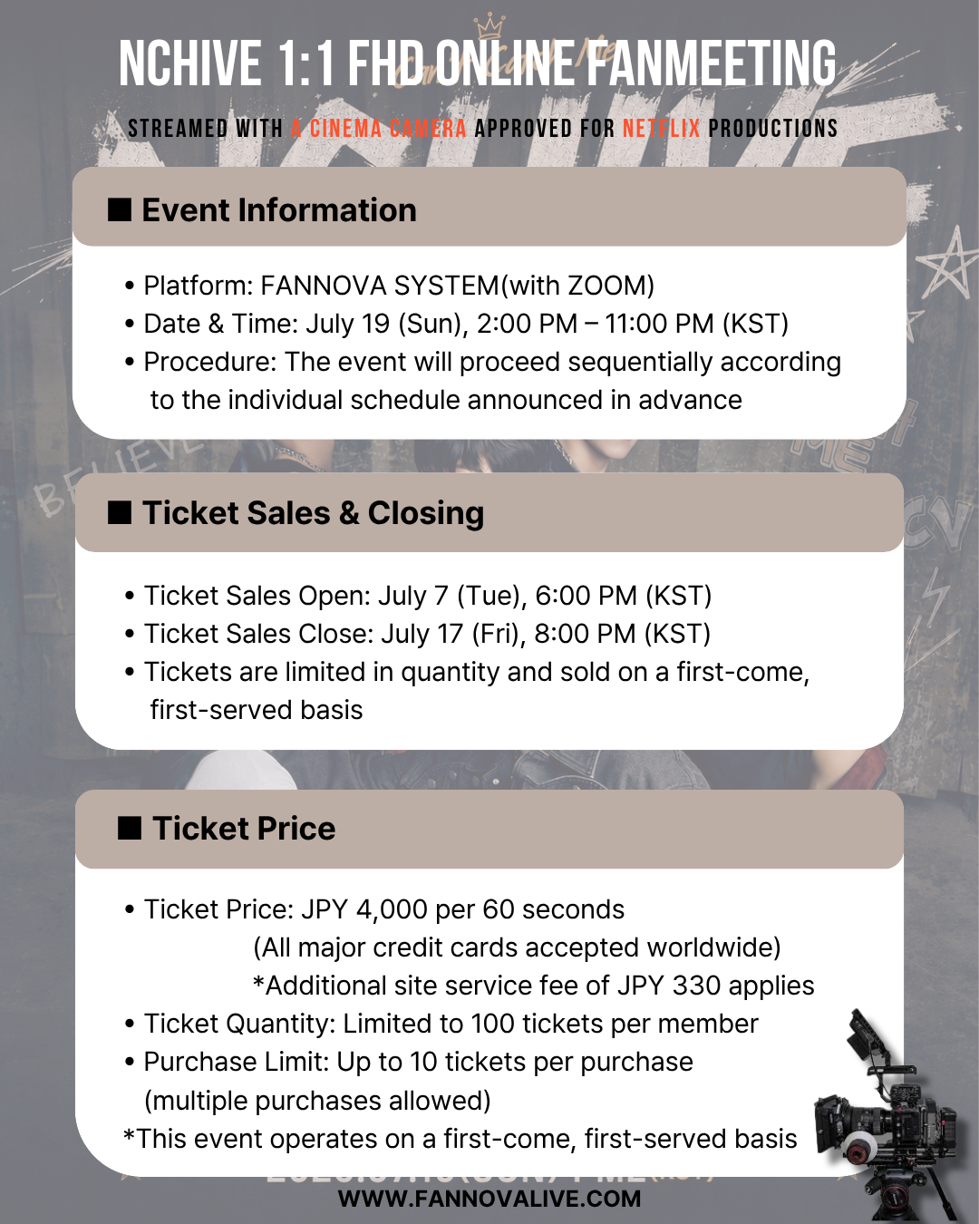 NCHIVE 'HA.L' 1:1 ONLINE FAN MEETING(07/19_PM4:30~)