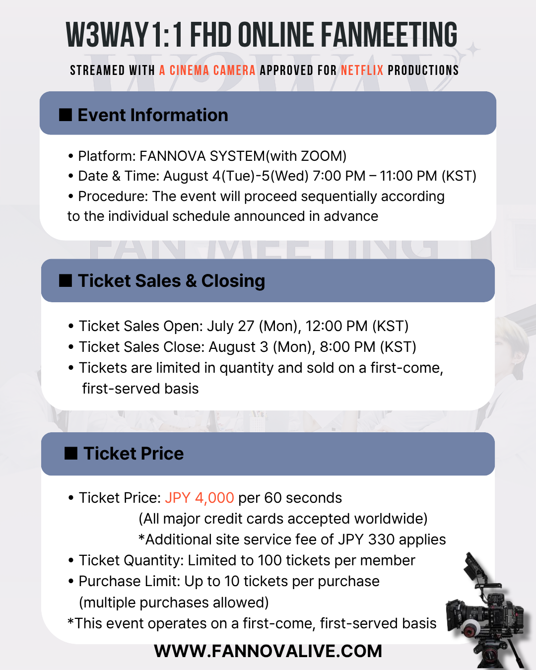 W3WAY 'RYO' 1:1 ONLINE FAN MEETING(08/05_PM7:30)