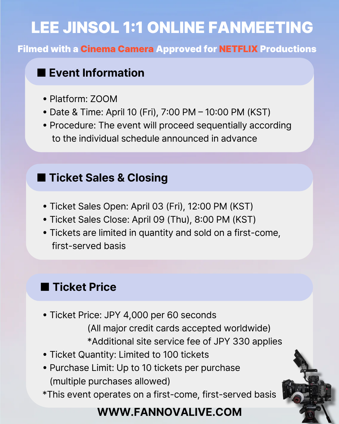 'LEE JINSOL' 1:1 FHD ONLINE FAN MEETING(4/10_PM7~)